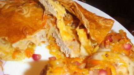 Мясо в лаваше в духовке