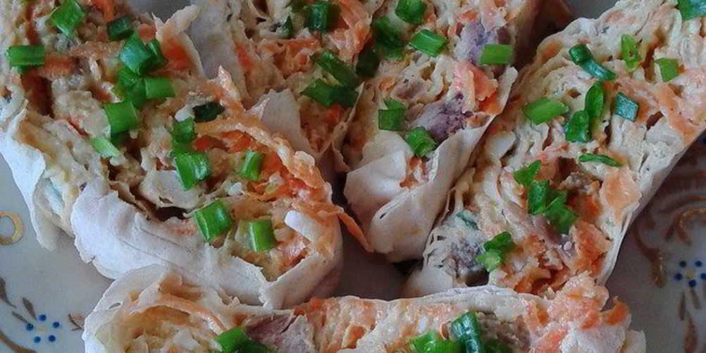 Рецепт салатной закуски в лаваше