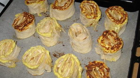 творожные завитки из лаваша