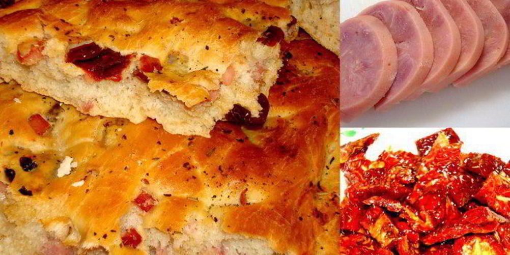 Рецепт фокаччи с ветчиной и вялеными помидорами италия