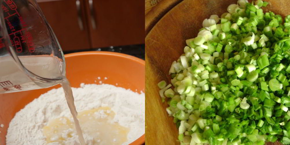 Рецепт лепешек с зеленым луком