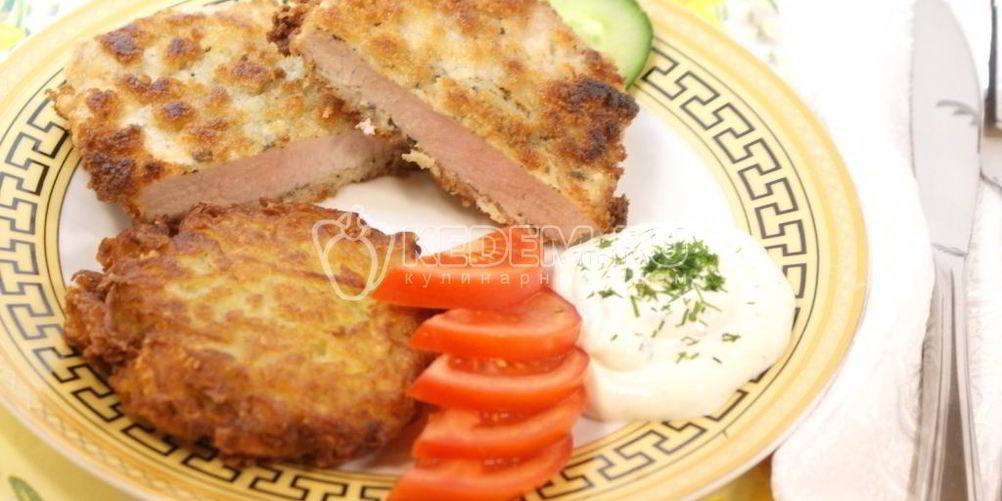 Рецепт шницеля с картофельной лепешкой