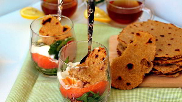 яйцо с овощами и лепешками