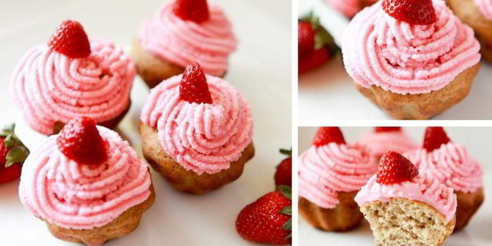 Рецепт банановых маффинов с клубникой