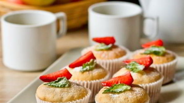 маффины на клубничном йогурте