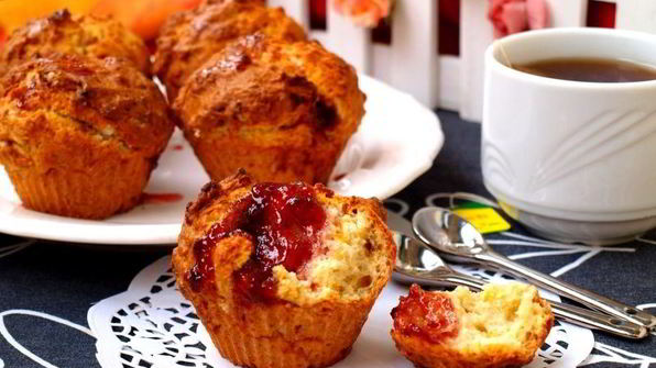 маффины с джемом на сметане