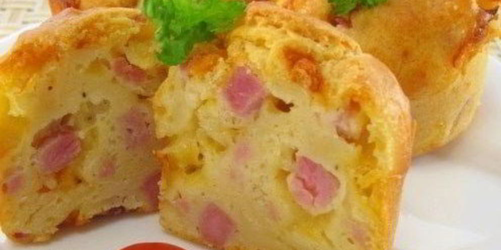 Рецепт маффинов с сыром и ветчиной