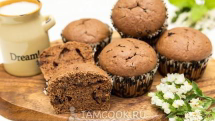 Шоколадные маффины с шоколадными каплями