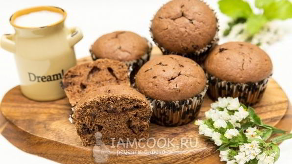 шоколадные маффины с шоколадными каплями