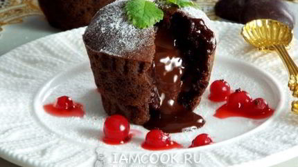 Шоколадные маффины с жидкой начинкой