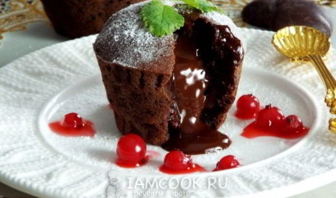 Шоколадные маффины с жидкой начинкой