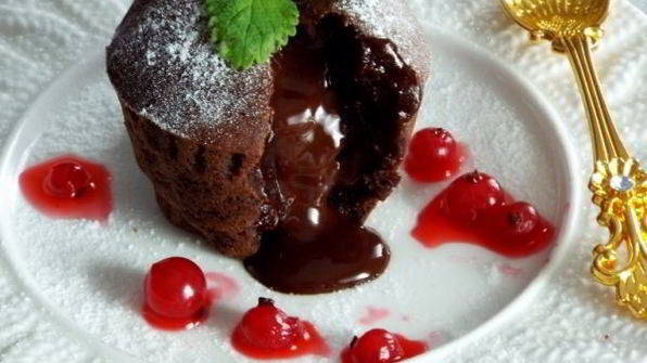 шоколадные маффины с жидкой начинкой
