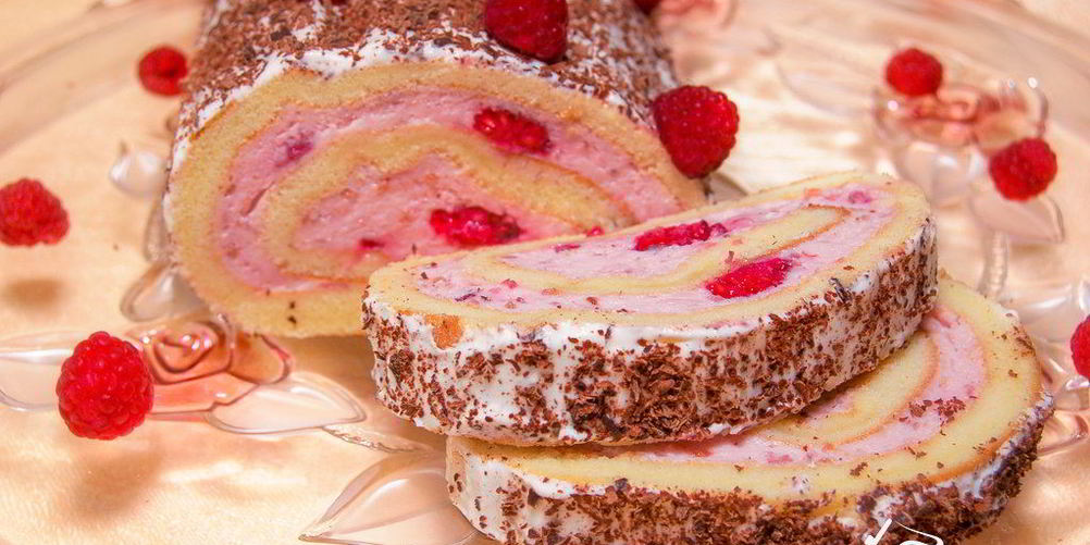 Рецепт малинового рулета