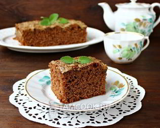 Шоколадный манник с халвой