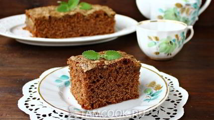 Шоколадный манник с халвой