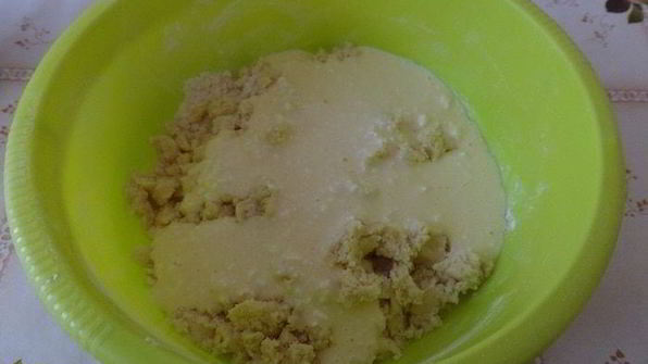 творожный манник с клюквой