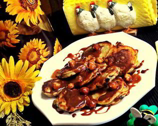 Оладьи с черникой и шоколадом