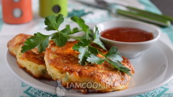 оладьи с сыром и зеленью