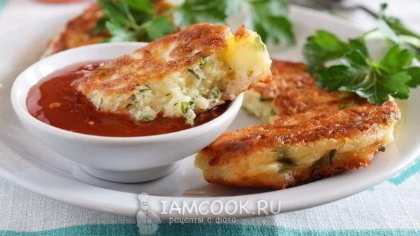 оладьи с сыром и зеленью