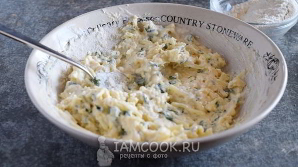 оладьи с сыром и зеленью