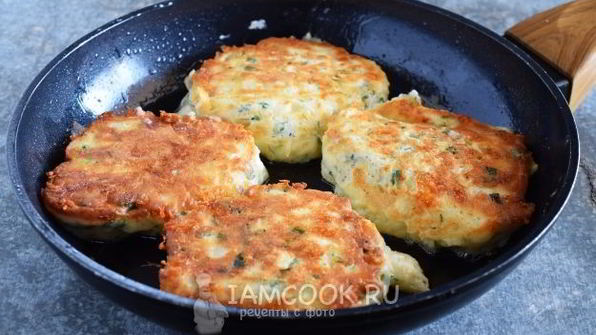 оладьи с сыром и зеленью