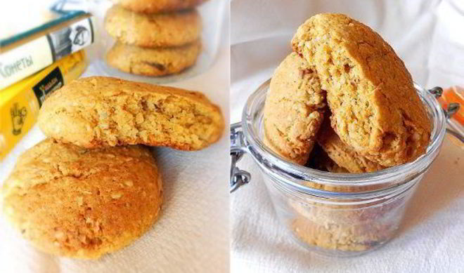 Мягкое овсяное печенье с курагой и финиками