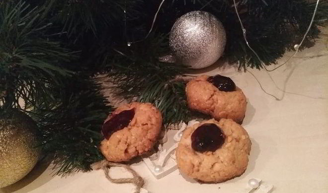 Новогоднее печенье с арахисом