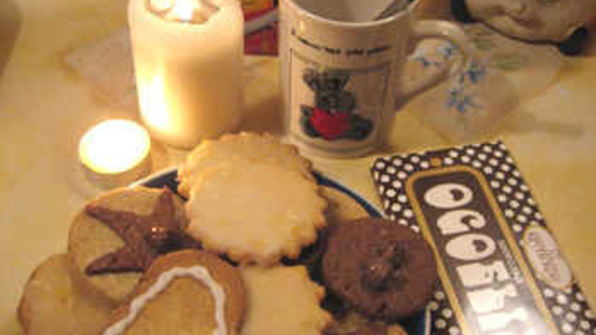 печенье орехово-шоколадное и лимонное