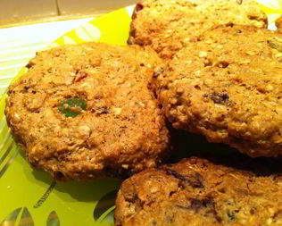 Шоколадно-вишневое овсяное печенье