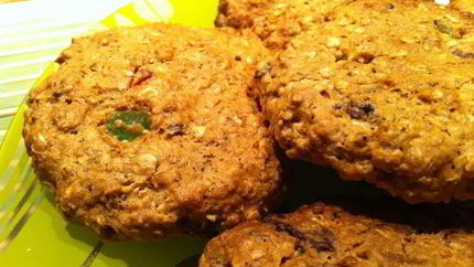 Шоколадно-вишневое овсяное печенье