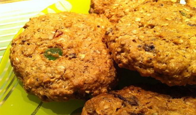 Шоколадно-вишневое овсяное печенье