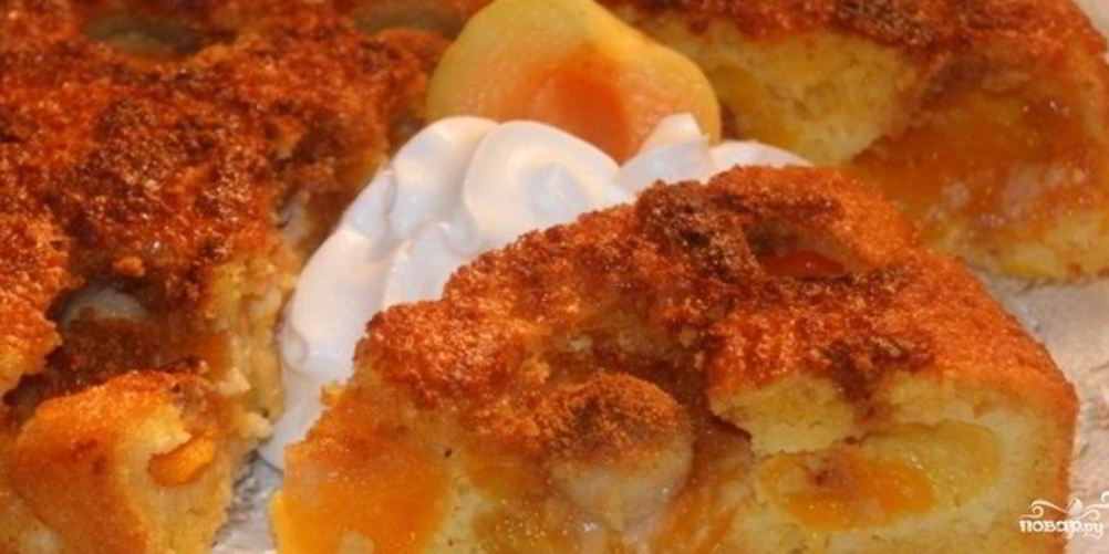 Рецепт абрикосового пирога с марципаном