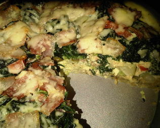 Овощной киш с беконом