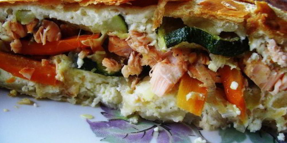 Рецепт пирога с лососем