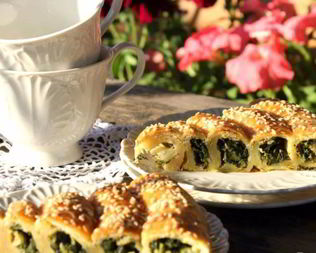 Пирог Улитка со шпинатом