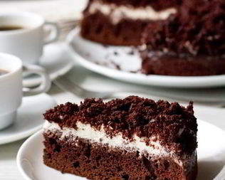 Шоколадно-кофейный пирог со сметанным кремом