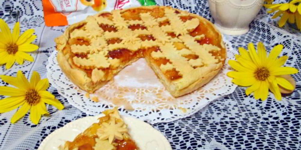 Рецепт творожно-абрикосового песочный пирог с абрикосовым джемом
