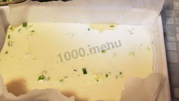 заливной пирог с яйцом и зеленым луком на кефире