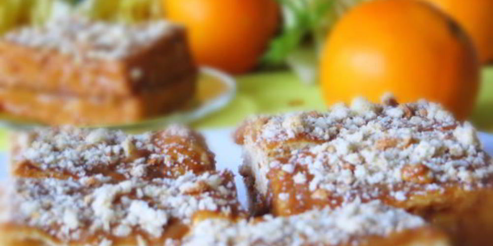 Рецепт медово-апельсиновых пирожные со сгущенкой