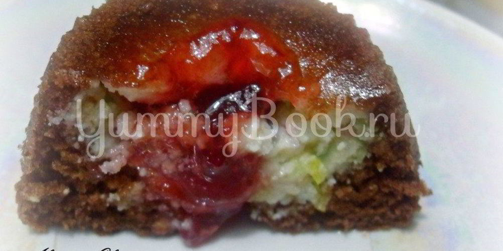 Рецепт пирожного шоколадного с кокосово-творожной начинкой