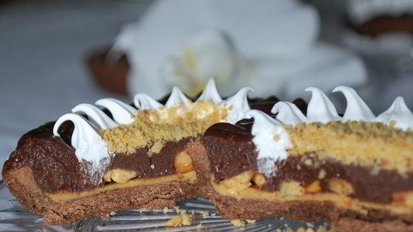 шоколадно-мятные пирожные с арахисовой пастой