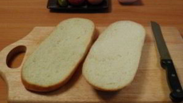 домашняя пицца на батоне