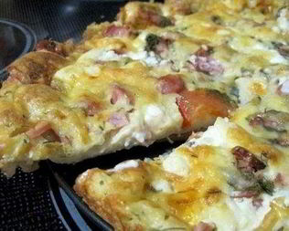 Очень быстрая пицца с салями