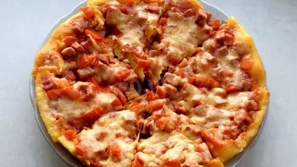 Пицца Минутка на сковороде быстрая и простая