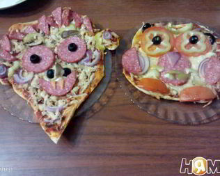 Пицца на Хэллоуин — Дракула и сова
