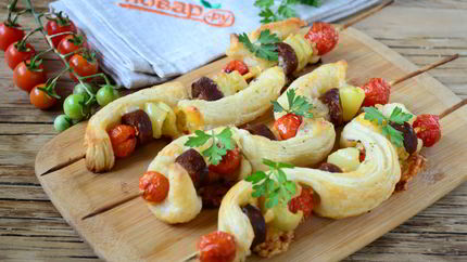 Пицца на шпажках в духовке