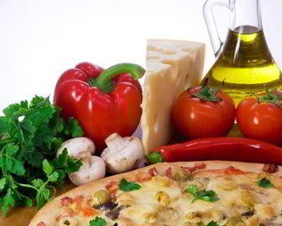 Пицца с черемшой и маринованными грибами