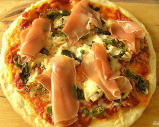 Пицца с пармской ветчиной