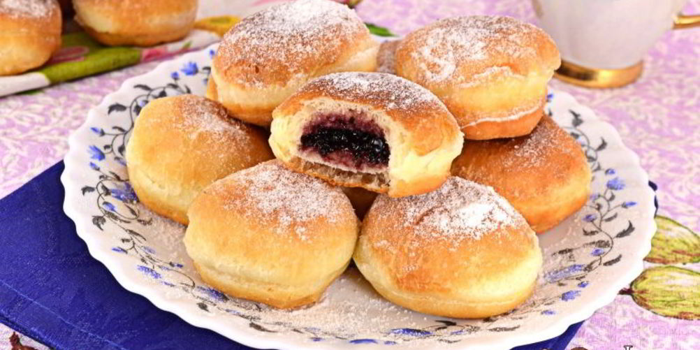 Рецепт дрожжевых пончиков с начинкой