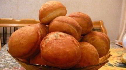 Пышные пончики с начинкой домашние